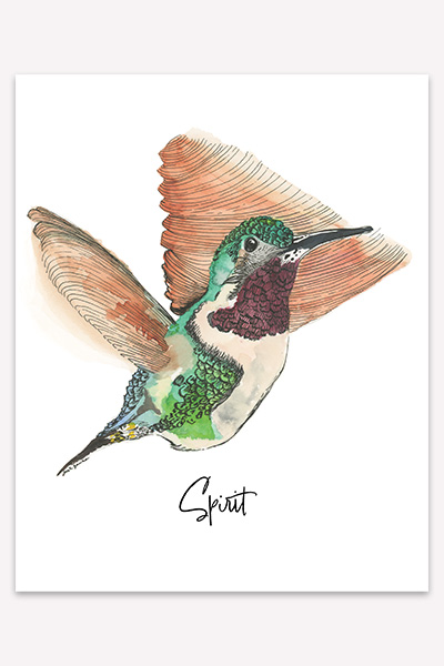 hummingbird watercolor print